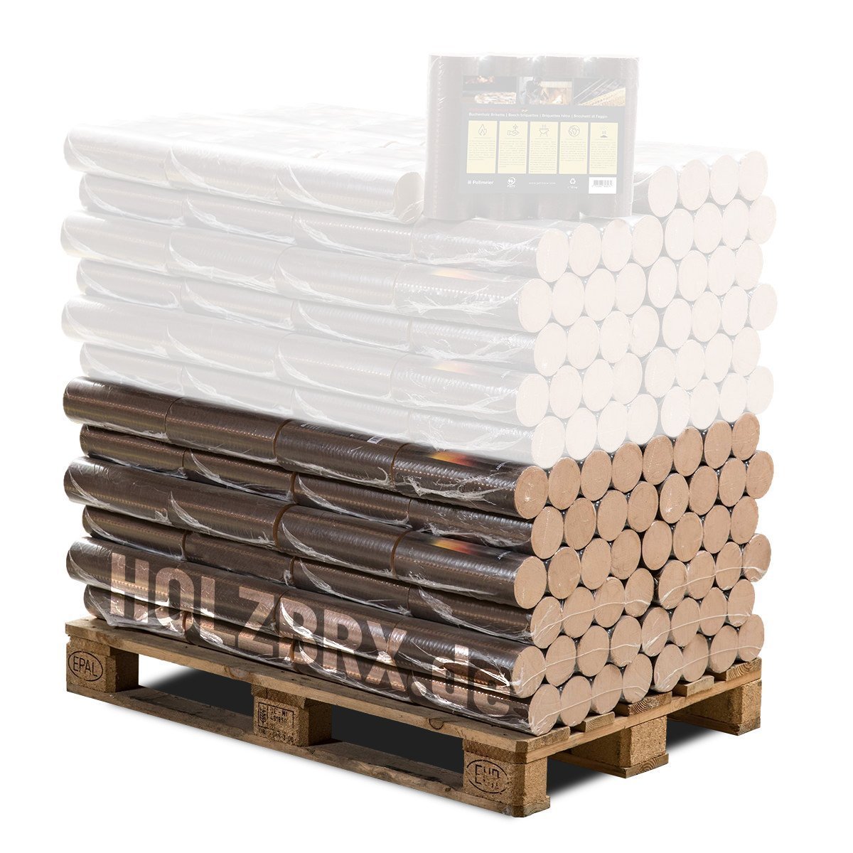 1-12.jpg Buchenholzbriketts 480kg Palette – POLLMEIER Premium Plus – Bild 1