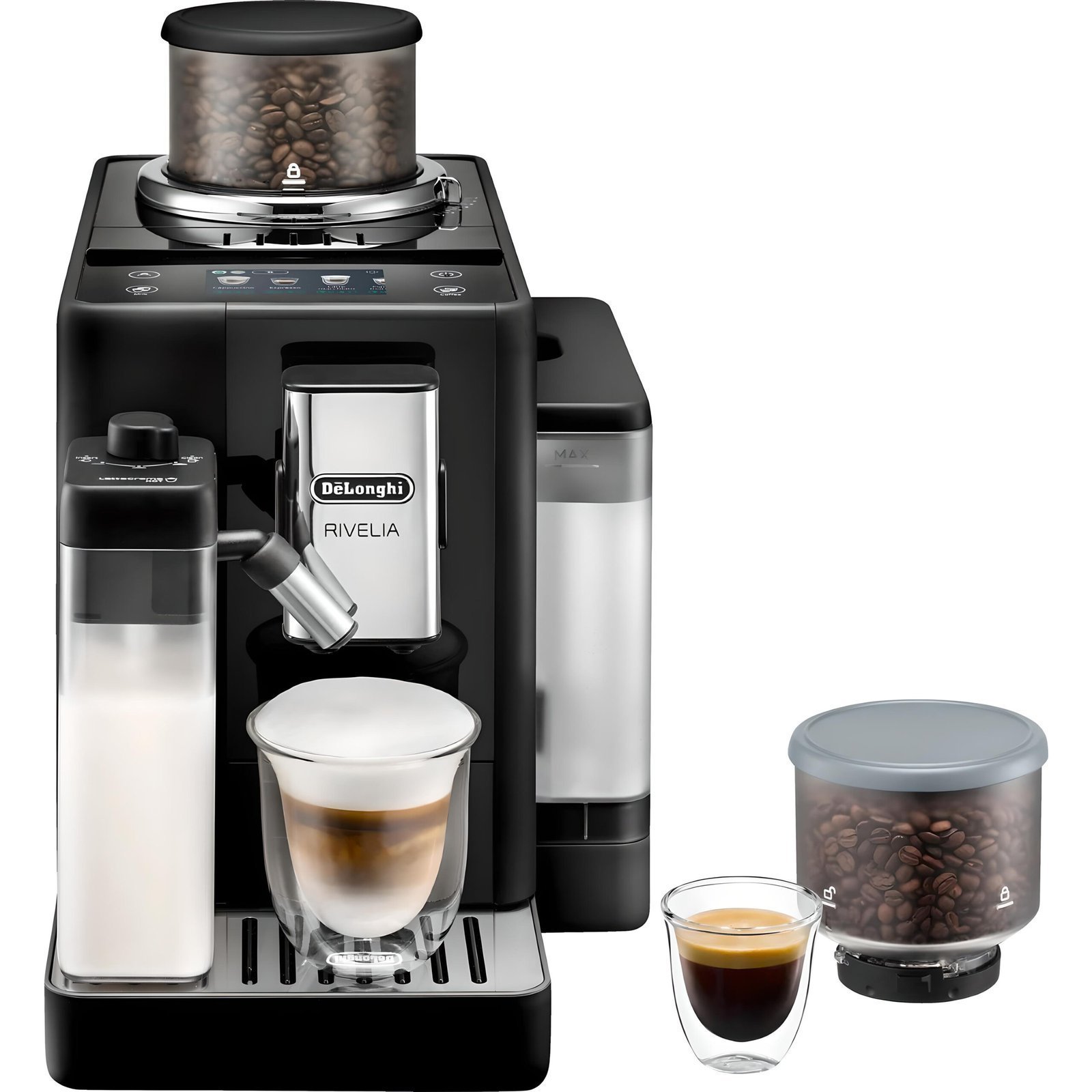 1-3-fotor-20241211233646-scaled-1.jpg Kaffeevollautomat De’Longhi EXAM440.55.B Rivelia Milk Schwarz – Bild 1