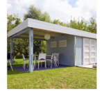 Abri de jardin toit plat en bois avec auvent – Design moderne et pratique – Bild 3